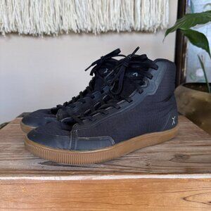 Flux Adapt High-Top Trainer Black Nylon Gum Sole Zero Drop Sneakers Size 8